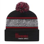 Buy Embroidered In Stock Variegated Striped Knit Cap with Cuff