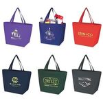 Julian - Non-Woven Shopping Tote Bag - Metallic imprint - Navy Blue