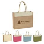Jute Tote Bag With Front Pocket -  