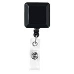 "KENT VL" 30" Cord Square Retractable Badge Reel and Badge Holde - Black