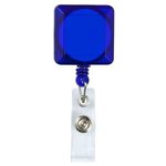 "KENT VL" 30" Cord Square Retractable Badge Reel and Badge Holde - Trans Blue