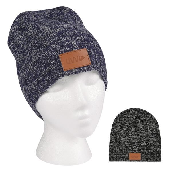 Main Product Image for Advertising Knit Beanie With Leather Tag