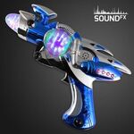 Blue Light Up Sound Effects Gun with Spinning Globe