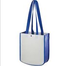 Large Fashion Tote Bag with 19.5" handle - White-blue