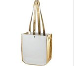 Large Fashion Tote Bag with 19.5" handle - White-gold