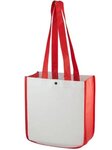 Large Fashion Tote Bag with 19.5" handle - White-red