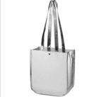 Large Fashion Tote Bag with 19.5" handle - White-silver