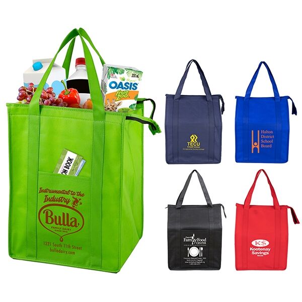 Main Product Image for Large Insulated 12"X16" Cooler Zipper Tote Bag