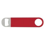 Large Vinyl Coated Stainless Steel Bottle Opener - Red