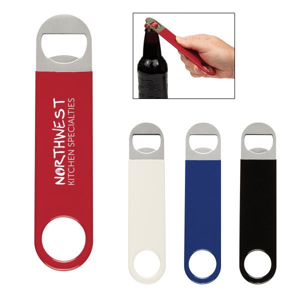 Main Product Image for Custom Printed Large Vinyl Coated Stainless Steel Bottle Opener