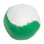 Leatherette Ball - White With Green