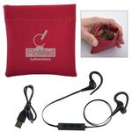 Buy Custom Printed Leatherette Squeeze Tech Pouch With Wireless Earb