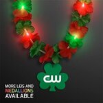 Buy LED Christmas Hawaiian Lei Party Necklace w/ Shamrock Medallion