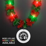 Buy LED Christmas Hawaiian Lei Party Necklace w/ White Medallion