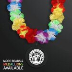 LED Christmas Hawaiian Lei w/ Black Medallion -  