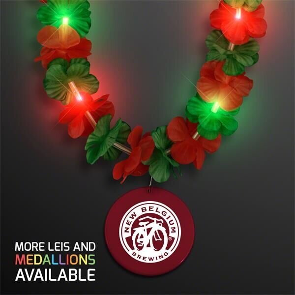 Main Product Image for LED Christmas Hawaiian Lei w/ Crimson Medallion