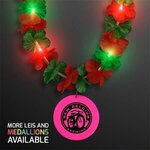 Buy LED Christmas Hawaiian Lei w/ Pink Medallion