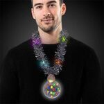 LED Christmas Medallion Tinsel Necklace - Multi Color
