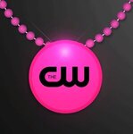 LED Circle Badge with Beads - Pink -  