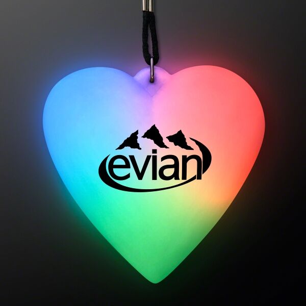 Main Product Image for LED Deco Heart Necklace on Black Lanyard