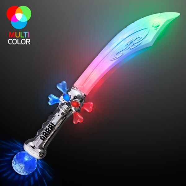 Main Product Image for LED Flashing Curved Pirate Sword
