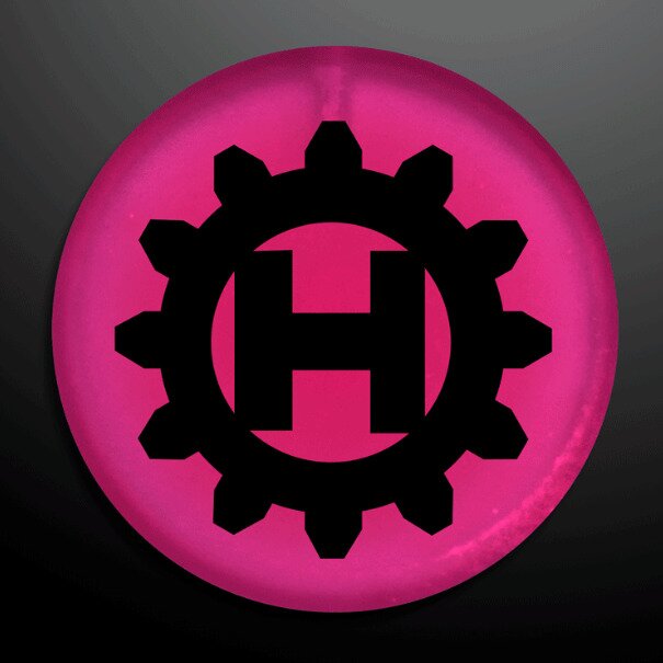 Main Product Image for LED Frosted Circle Badge with Safety Pin - Pink