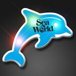 LED Light Up Dolphin Flashing pin - Blue