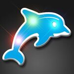 LED Light Up Dolphin Flashing pin -  