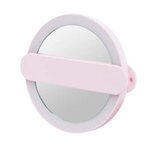 LED Mirror With Swivel Handle - Pink