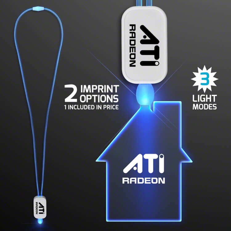 Main Product Image for LED Neon Lanyard with Acrylic House Pendant - Blue