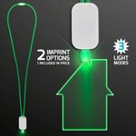 LED Neon Lanyard with Acrylic House Pendant - Green -  