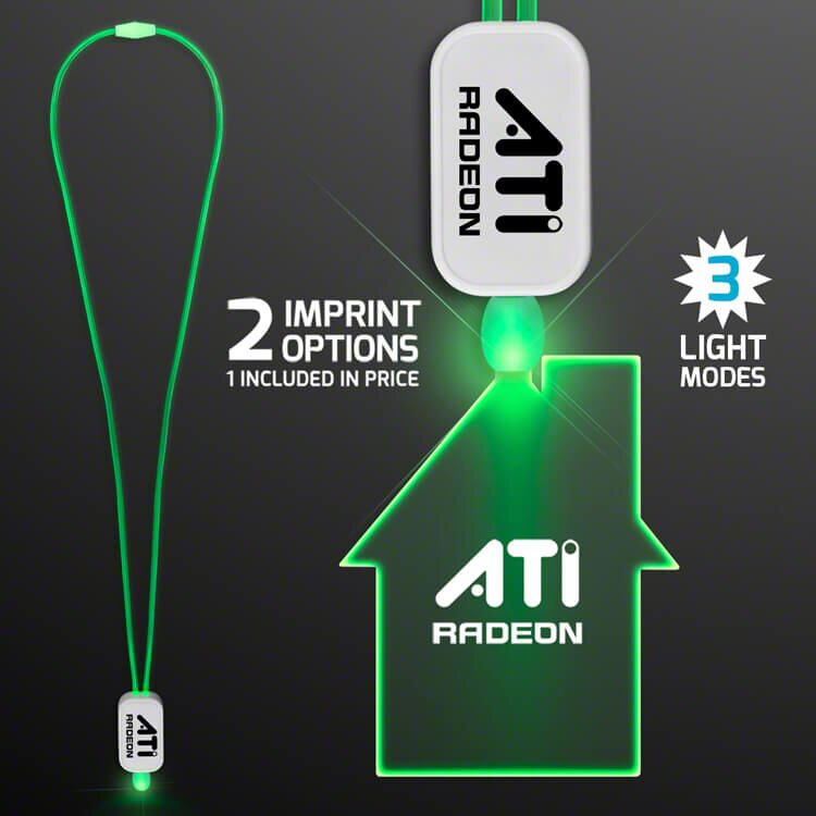 Main Product Image for LED Neon Lanyard with Acrylic House Pendant - Green