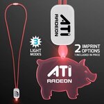 Buy LED Neon Lanyard with Acrylic Pig Pendant - Red