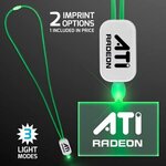 Buy LED Neon Lanyard with Acrylic Rectangle Pendant - Green