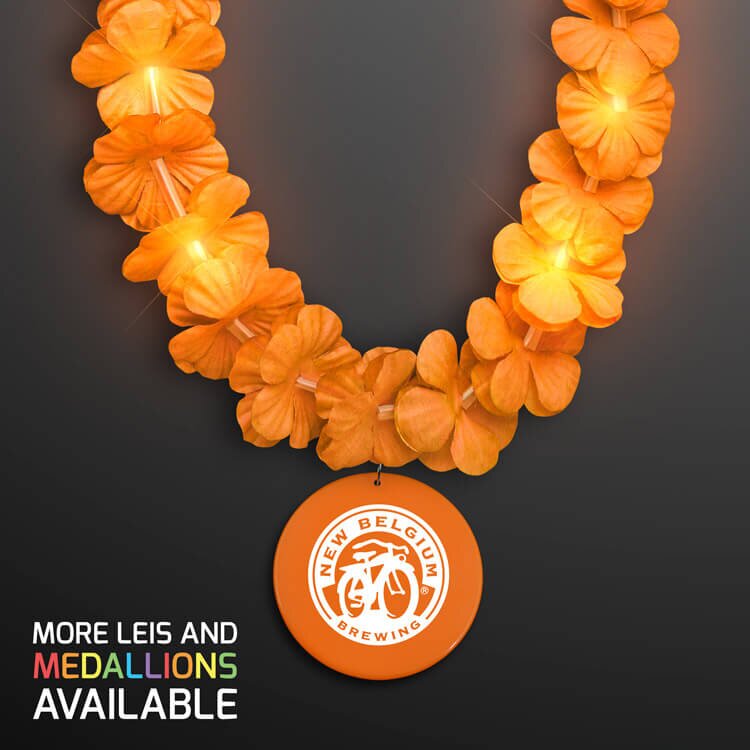 Main Product Image for LED Orange Lei with Orange Medallion