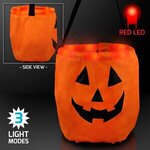 LED Pumpkin Trick-Or-Treat Halloween Bag - Orange-red