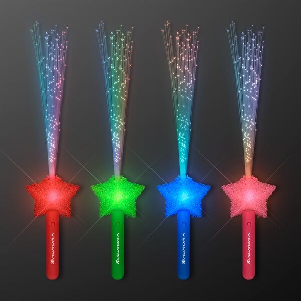Main Product Image for Custom Printed LED Shooting Star Sparkling Fiber Optic Wands