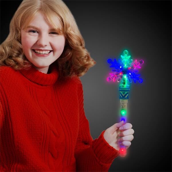 Main Product Image for Custom Printed LED Snowflake Wand with Light-Up Handle
