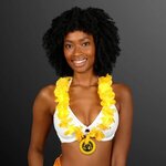 LED Yellow Lei with Yellow Medallion -  