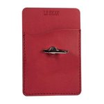 Leeman Card Holder w/Metal Ring Phone Stand - Red