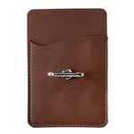 Leeman Card Holder w/Metal Ring Phone Stand - Tan