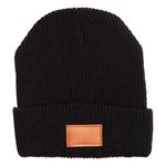 Leeman™ Cuffed Rib Knit Beanie - Black