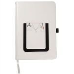 Leeman™ Medical Theme Journal Book with Cell Phone Pocket - White