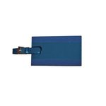 Leeman New York Majestic Leather Luggage Tag - Blue