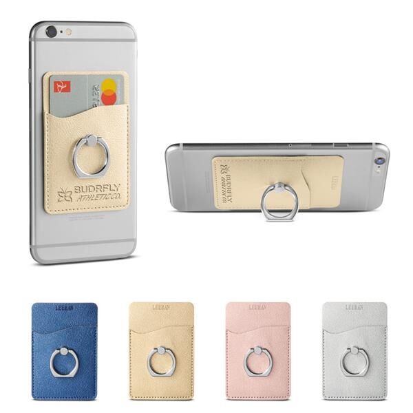 Main Product Image for Promotional Leeman (TM) Shimmer Card Holder With Metal Ring Phon