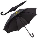 Leeman (TM) 48" Executive Umbrella with Faux Leather Handle - Black