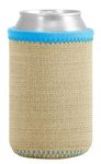 Liam Burlap Neoprene Can Insulator - Light Blue