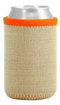 Liam Burlap Neoprene Can Insulator - Orange