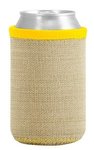 Liam Burlap Neoprene Can Insulator - Yellow Gold