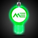 Light Bulb Green Light-Up Acrylic Pendant Necklace -  